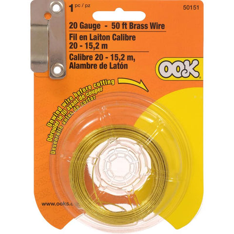 HILLMAN OOK 50 ft. L Brass 20 Ga. Wire