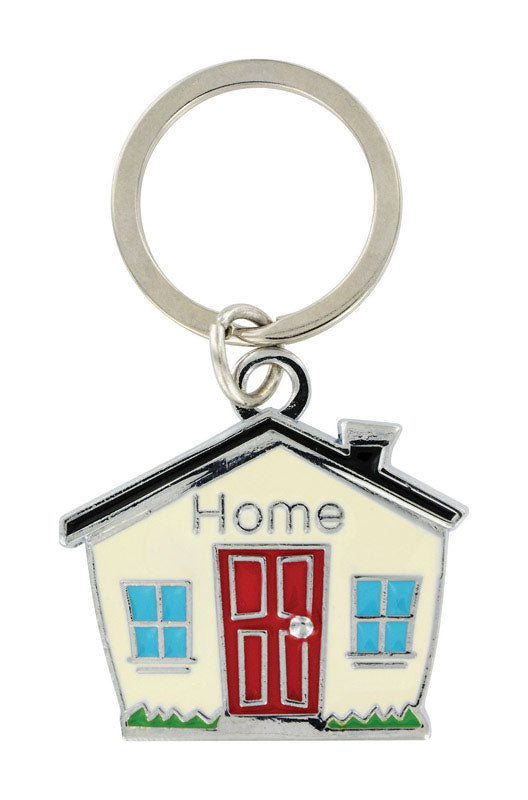 HILLMAN Metal Black/Silver House Keychain (Pack of 3)