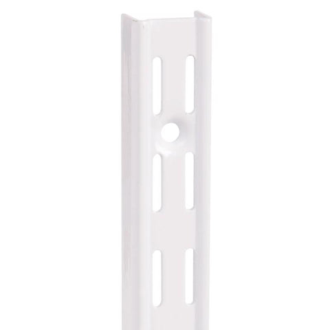 Knape & Vogt 82 Series White Steel Double Slot Bracket 14 Ga. 78 in. L