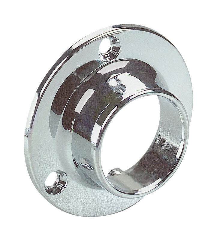 Knape & Vogt 1-1/8 in. L X 1-5/16 in. D Polished Chrome Steel Closet Rod Flange (Pack of 12)
