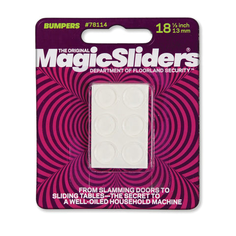 Magic Sliders Almohadillas protectoras autoadhesivas de vinilo transparentes redondas de 1/2 pulg. de ancho x 1/2 pulg. de largo, paquete de 18 (paquete de 6)