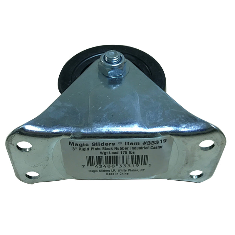 Magic Sliders 3 in. D Swivel Rubber Rigid Caster 175 lb 1 pk (Pack of 16)