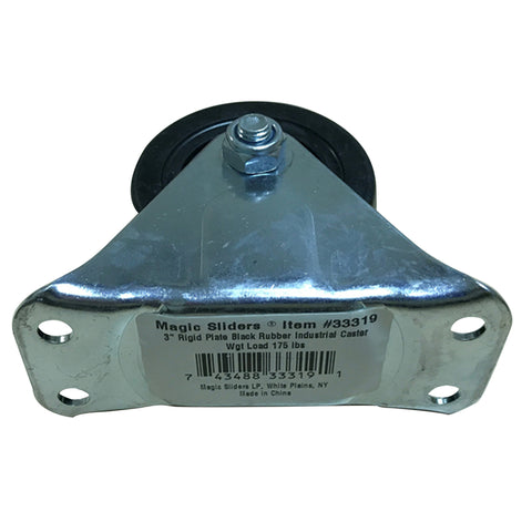 Magic Sliders 3 in. D Swivel Rubber Rigid Caster 175 lb 1 pk (Pack of 16)