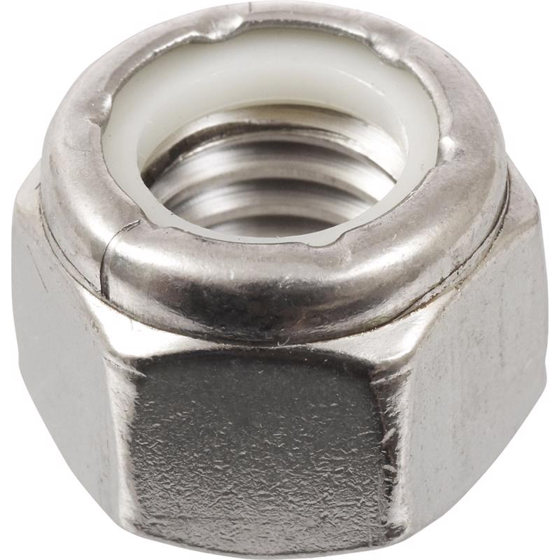 Tuerca de seguridad de nailon USS de acero inoxidable HILLMAN de 1/2-13 pulg., paquete de 25