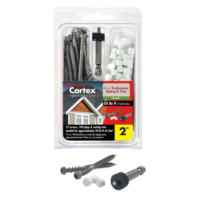 Kit de tornillos y tapones para cubierta FastenMaster Cortex n.º 20 de 2 pulg. L con cabeza de estrella Torx Ttap, 1 paquete