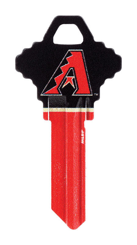 HILLMAN MLB Arizona Diamonbacks House/Office Key Blank 68 Single For Schlage Locks Red (Pack of 6)