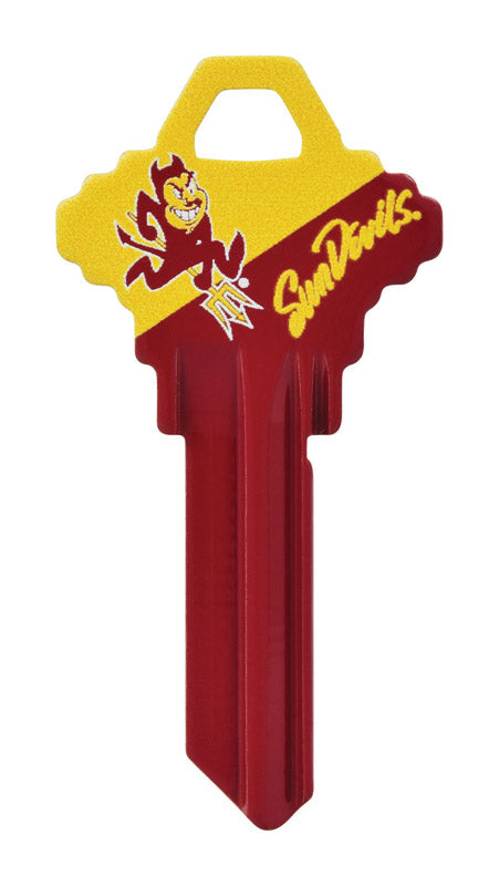 HILLMAN NCAA Arizona State Sundevils House/Office Key Blank 68 Single For Schlage Locks Red (Pack of 6)