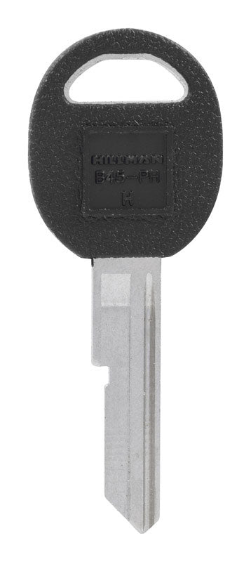 HILLMAN Traditional Key Automotive Key Blank Single For GM Black/Silver (Pack of 5)