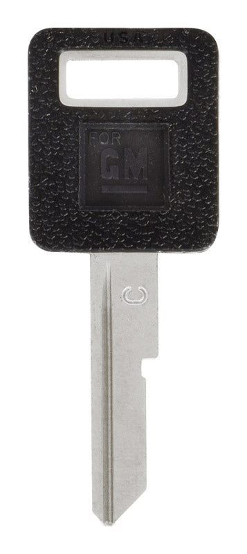 HILLMAN Traditional Key Automotive Key Blank Single For GM Black/Silver (Pack of 5)