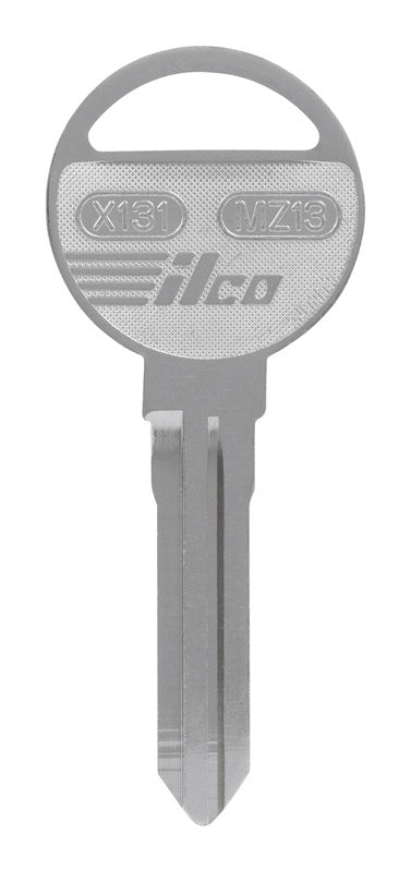 HILLMAN Llave tradicional automotriz en blanco doble para Ford plateada (Paquete de 10)