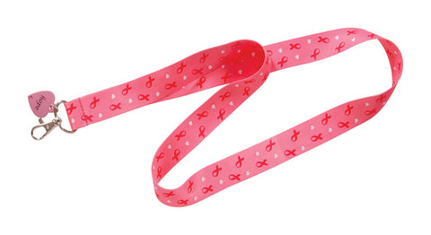 HILLMAN Breast Cancer Awareness Polyester Multicolored Decorative Key Chain Lanyard (Pack of 6)