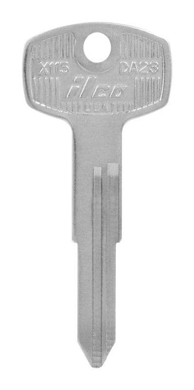 HILLMAN Llave tradicional automotriz en blanco doble para Nissan plateada (Paquete de 10)