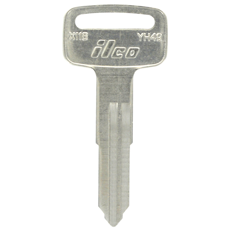HILLMAN Traditional Key Motorcycle Key Blank Double For Yamaha Silver (Pack of 10)