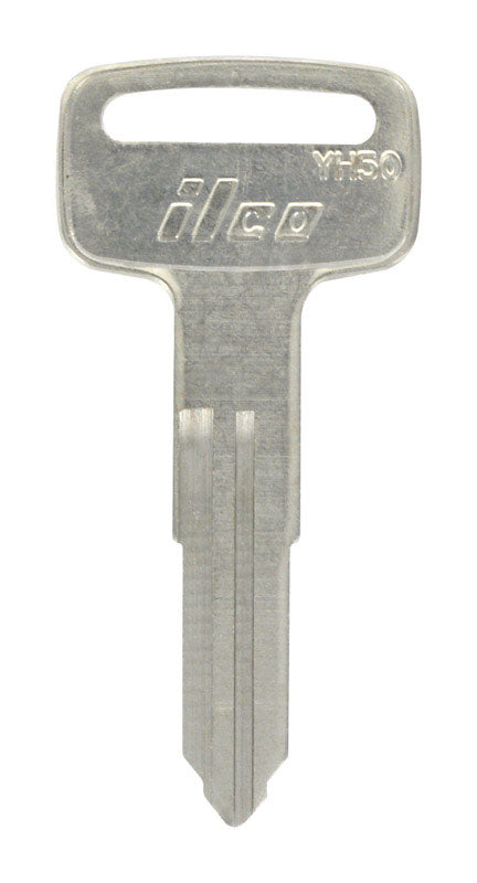 HILLMAN Traditional Key Motorcycle Key Blank Double For Yamaha Black/Silver (Pack of 10)