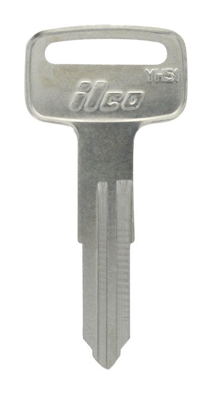 HILLMAN Traditional Key Automotive Key Blank Double For Yamaha Black/Silver (Pack of 10)