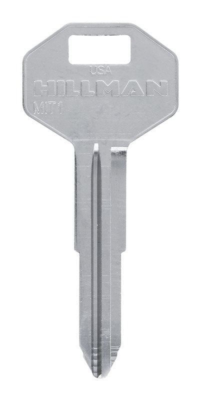 HILLMAN Traditional Key Automotive Key Blank Double For Mitsubishi Silver (Pack of 10)