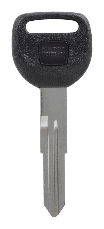 HILLMAN Traditional Key Automotive Key Blank Double For Honda Black/Silver (Pack of 5)