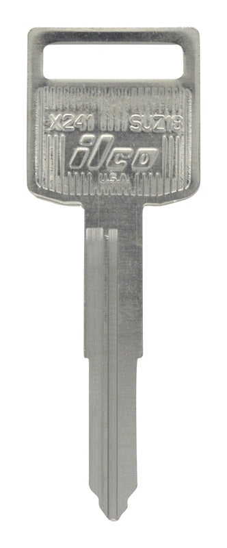 HILLMAN Traditional Key Motorcycle Key Blank Double For Suzuki Silver (Pack of 10)