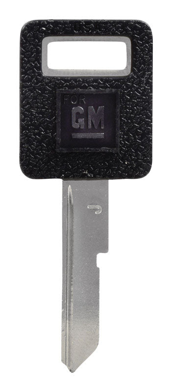 HILLMAN Traditional Key Automotive Key Blank Single For GM Black/Silver (Pack of 5)