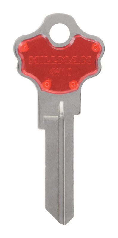 Hillman ColorPlus Traditional Key House/Office Key Blank Single Red/Silver (Pack of 5)