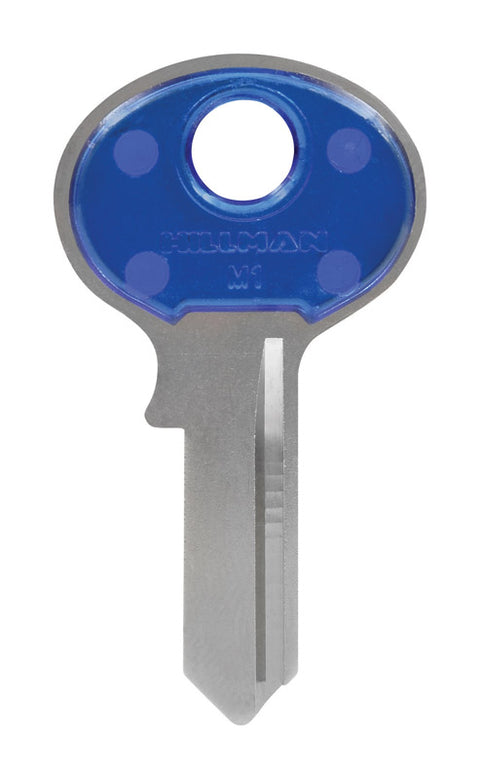 HILLMAN ColorPlus Traditional Key Padlock Key Blank Single Blue/Silver (Pack of 5)