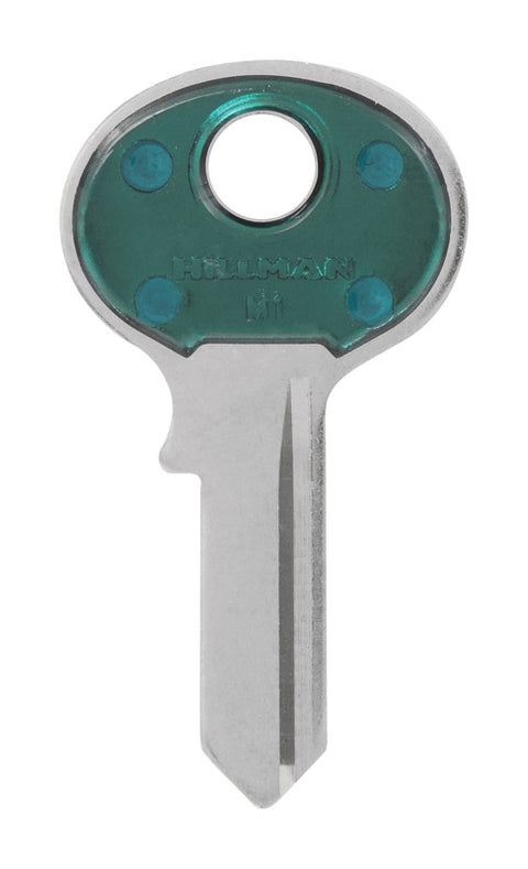 HILLMAN ColorPlus Traditional Key Padlock Key Blank Single Green/Silver (Pack of 5)
