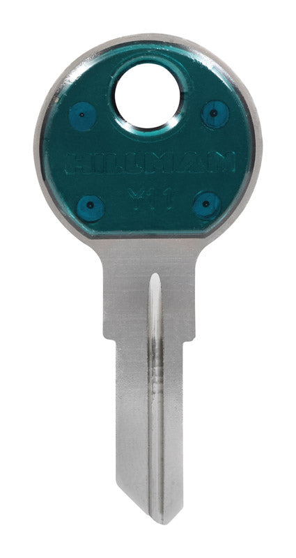 HILLMAN ColorPlus Traditional Key House/Office Key Blank Single Green/Silver (Pack of 5)
