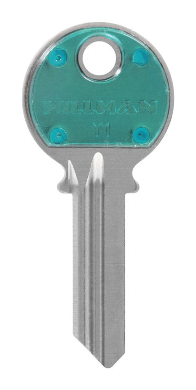 HILLMAN ColorPlus Llave tradicional en blanco para casa/oficina, individual verde/plata (Paquete de 5)
