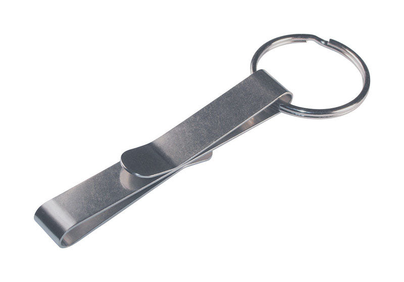 HILLMAN Ganchos metálicos plateados para cinturón/Cadenas para bolsillo Clip para llaves