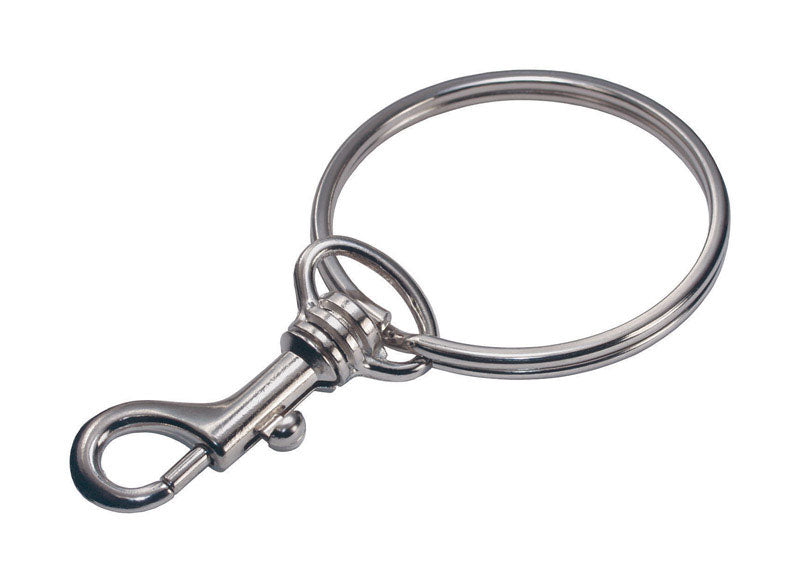 HILLMAN Metal Silver Belt Hooks/Pocket Chains Keychain (Pack of 5)