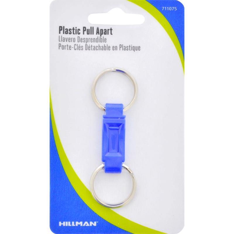 HILLMAN Metal/Plastic Assorted Valet Key Ring (Pack of 5)