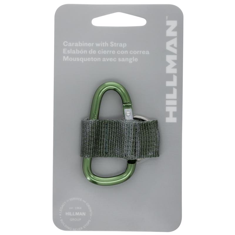 HILLMAN Steel Multicolored Carabiner with Strap Carabiner (Pack of 5)