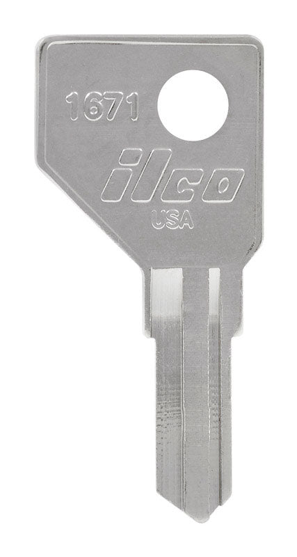 HILLMAN Traditional Key House/Office Key Blank 1671 Single For Harlock Locks Silver (Pack of 10)