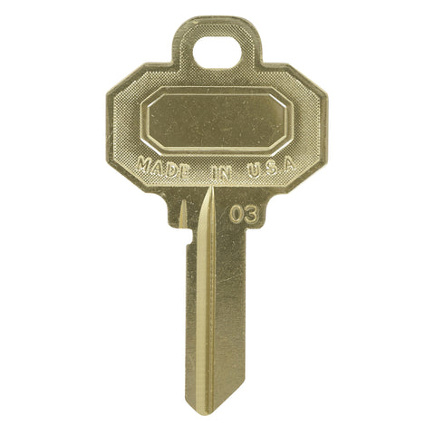 HILLMAN Baldwin House/Office Universal Key Blank Single Gold (Pack of 10)