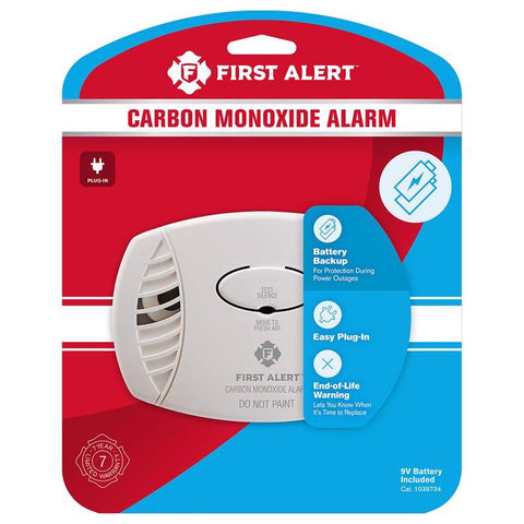 First Alert Plug-In w/Battery Back-up Electrochemical Carbon Monoxide Detector (Pack of 3)