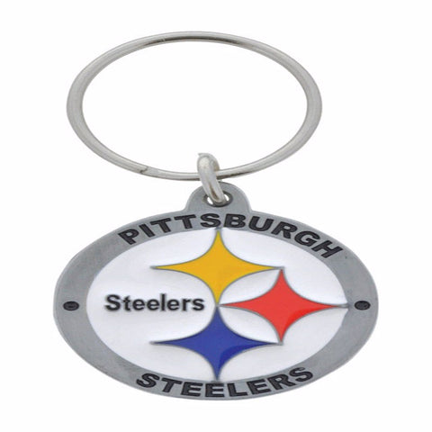 HILLMAN NFL Tempered Steel Silver Split Ring Keychain (Pack of 3)