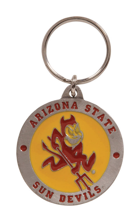 HILLMAN NCAA Tempered Steel Red Split Ring Keychain (Pack of 3)