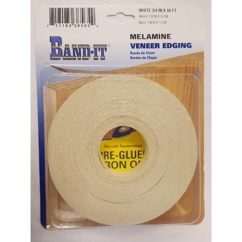 Band-It .030 in. X 3/4 in. W X 50 ft. L White Melamine Veneer Edging #2/BTR Premium Grade (Pack of 12)