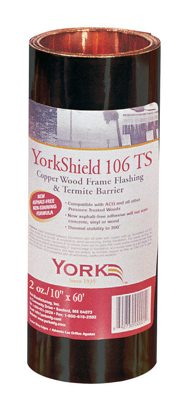 York 106 TS 10 pulg. de ancho x 720 pulg. de largo, tapajuntas de cobre, cobre