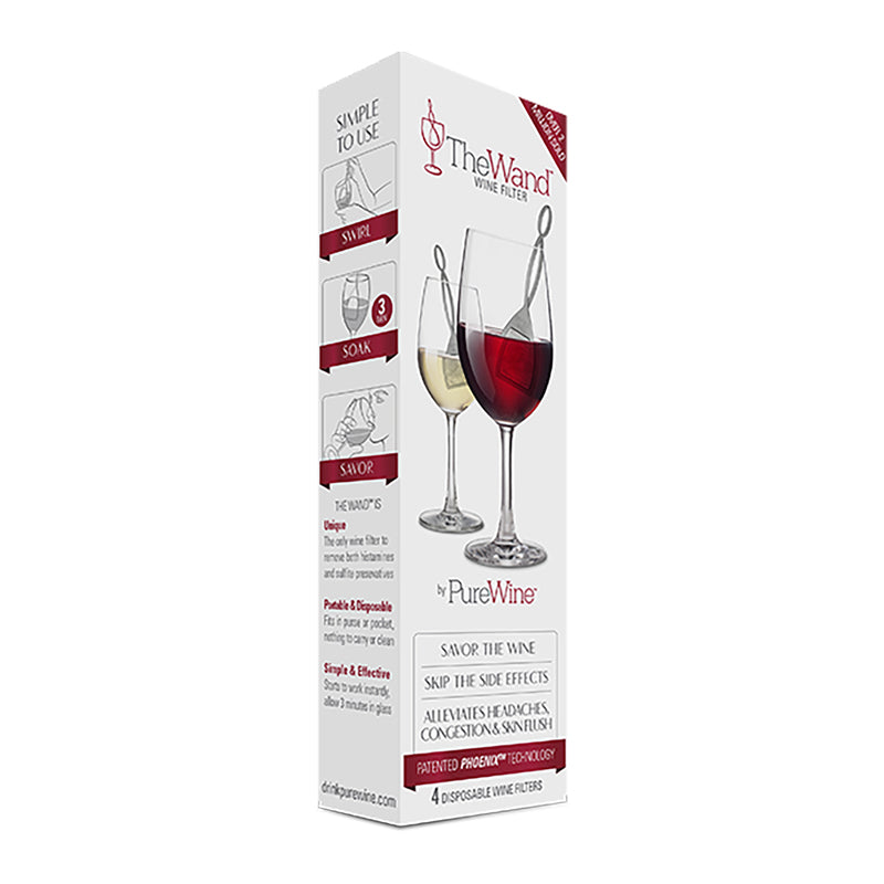 PureWine The Wand Filtro de vino de polipropileno plateado