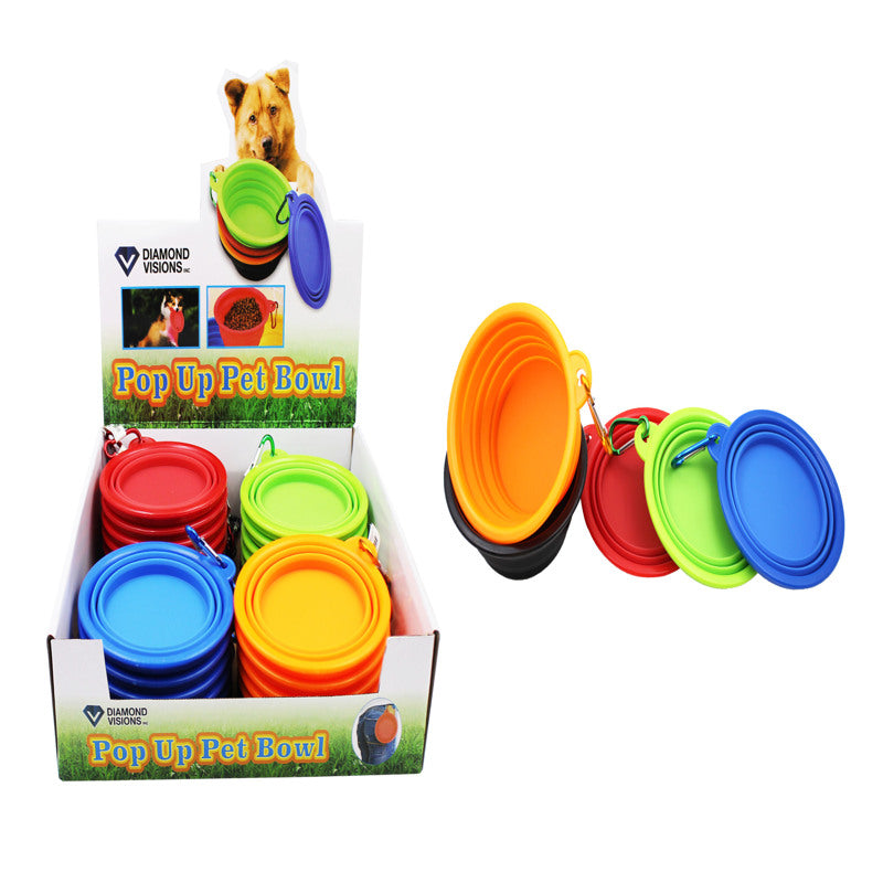 Diamond Visions Pop Up Pet Bowl Silicone 1 pk (Pack of 25)