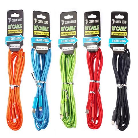 Diamond Visions Cobra Cord Lightning to USB Type C Cable 1 pk (Pack of 12)