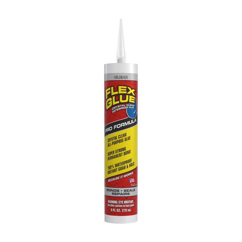Flex Seal Family of Products Flex Glue Super Strength Rubber Clear Adhesive Cartridge Refill 9 fl. o (Pack of 6)