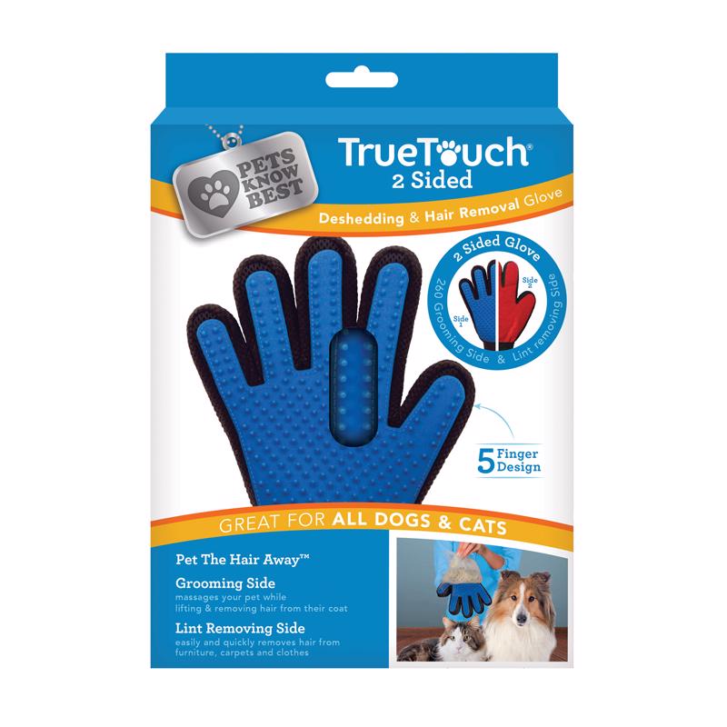Guante de aseo para gatos/perros True Touch Blue «As Seen On TV», 1 ud.