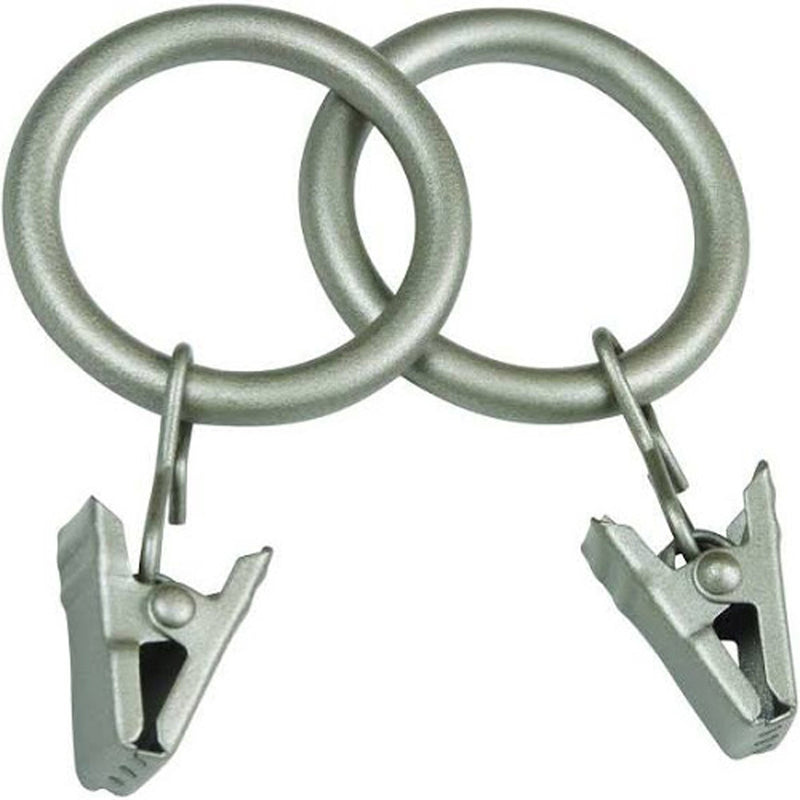 Anillo de clip moderno/contemporáneo de plata peltre antigua Kenney, 5/8 pulg. de largo x 3/4 pulg. de largo