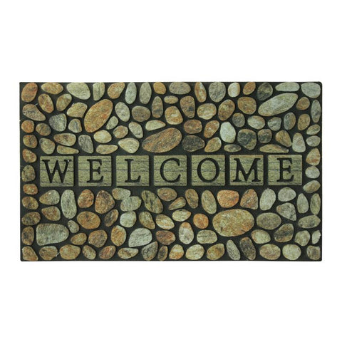Southern Oaks 18 in. W X 30 in. L Multi-Color Pebble Welcome Rubber Door Mat