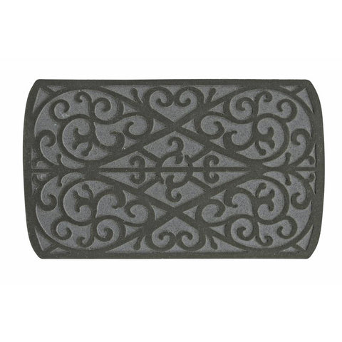 Southern Oaks 18 in. W X 30 in. L Gray Scroll Rubber Door Mat