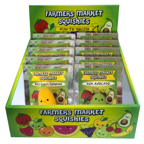 Zorbitz Squisamals Squishy fruits and vegetables Assorted 20 pc (Pack of 20)
