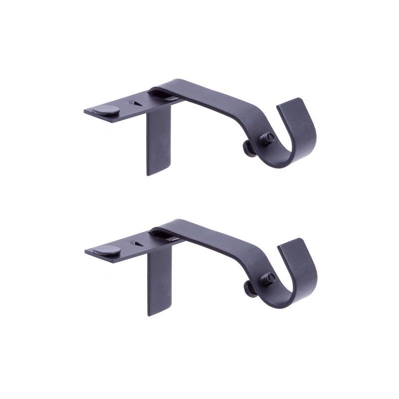 Kenney Fast Fit Matte Black Modern/Contemporary Curtain Rod Bracket 5/8 in. L