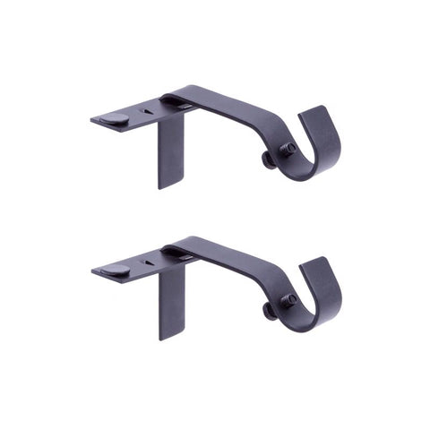 Kenney Fast Fit Matte Black Modern/Contemporary Curtain Rod Bracket 5/8 in. L